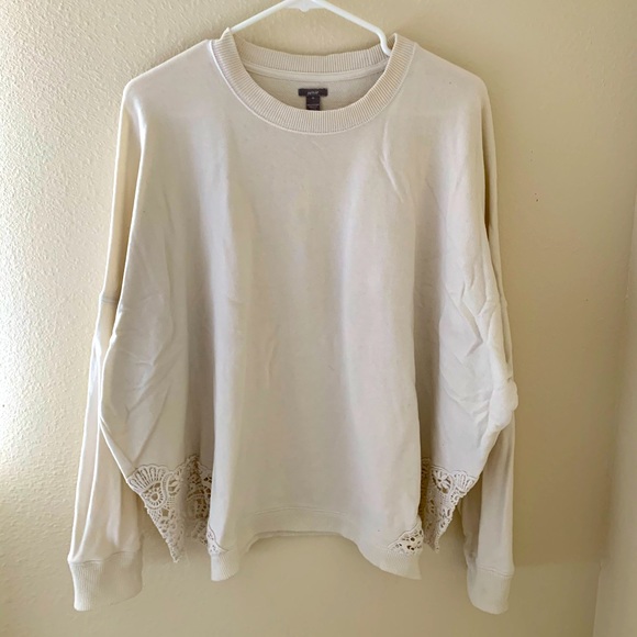 aerie lace bottom sweatshirt